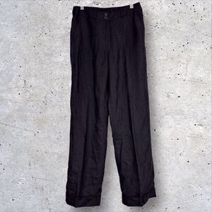 Lauren Ralph Lauren Cuffed Black Linen Pants Lined Career Women’s Petite 4P NEW